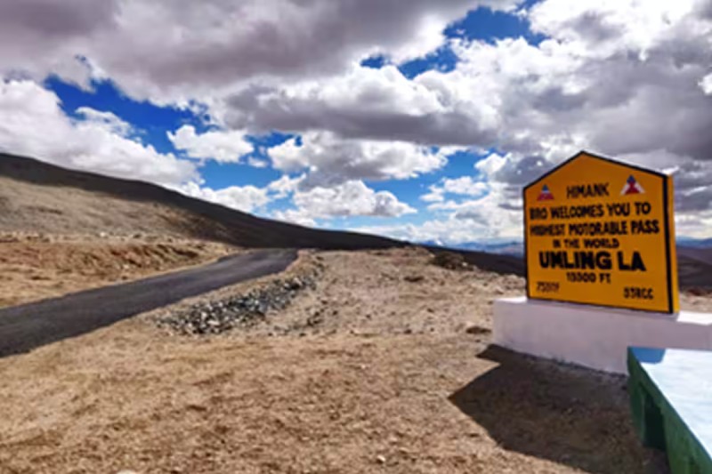Umling la pass altitude worlds highest motorable road in india